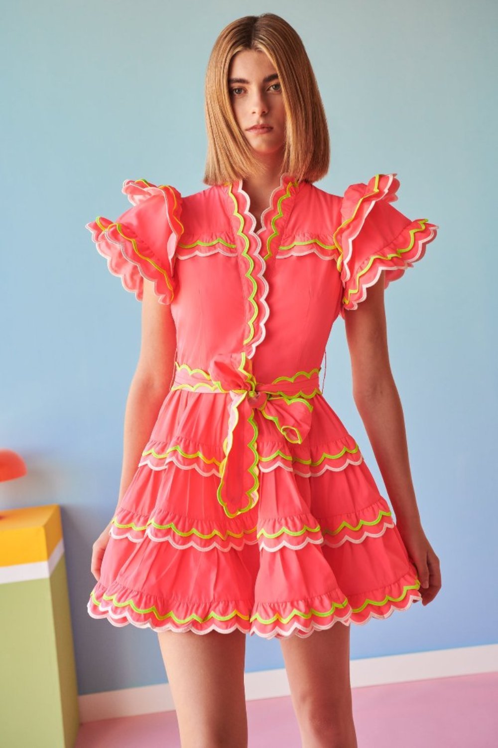 Celia B Neon White Dress Saga Dress – Pasha Living