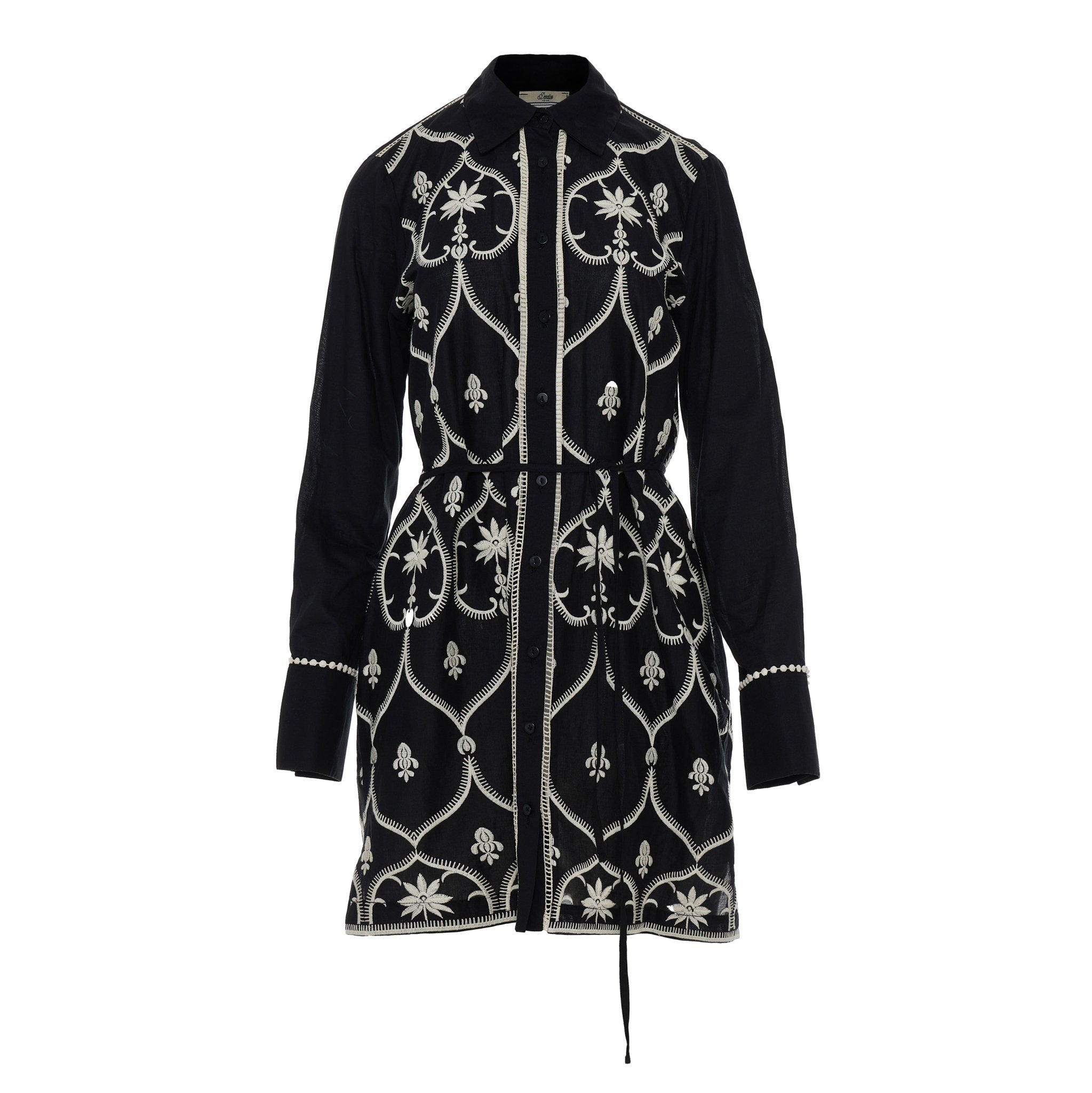 Devotion Twins Winsome Black Embroidered Shirt Dress - Pasha Living