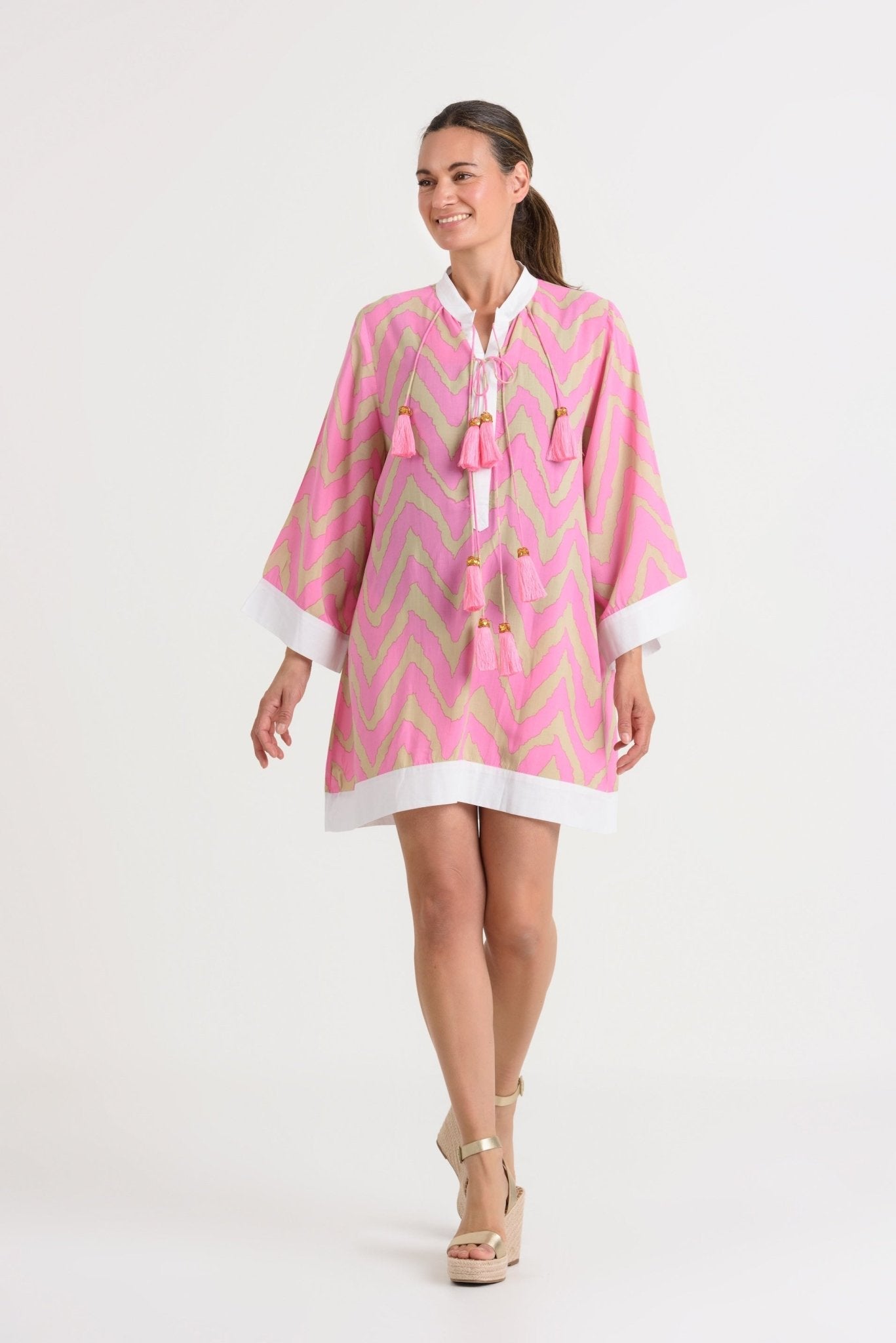 Feather & Find Centauri Kaftan, Flow. Available at Pasha Living