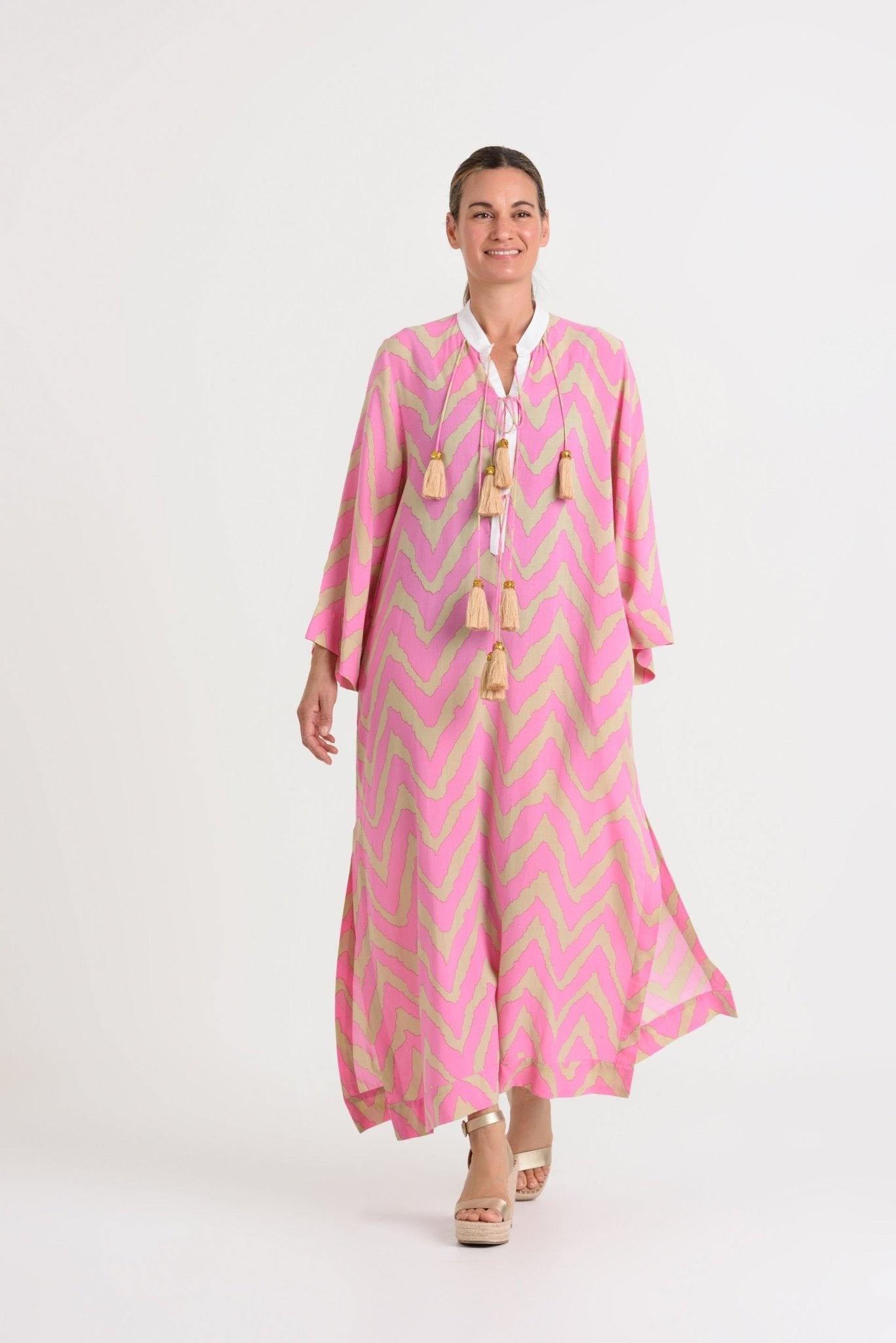 Feather & Find Eclipse Kaftan, Flow. Available at Pasha Living