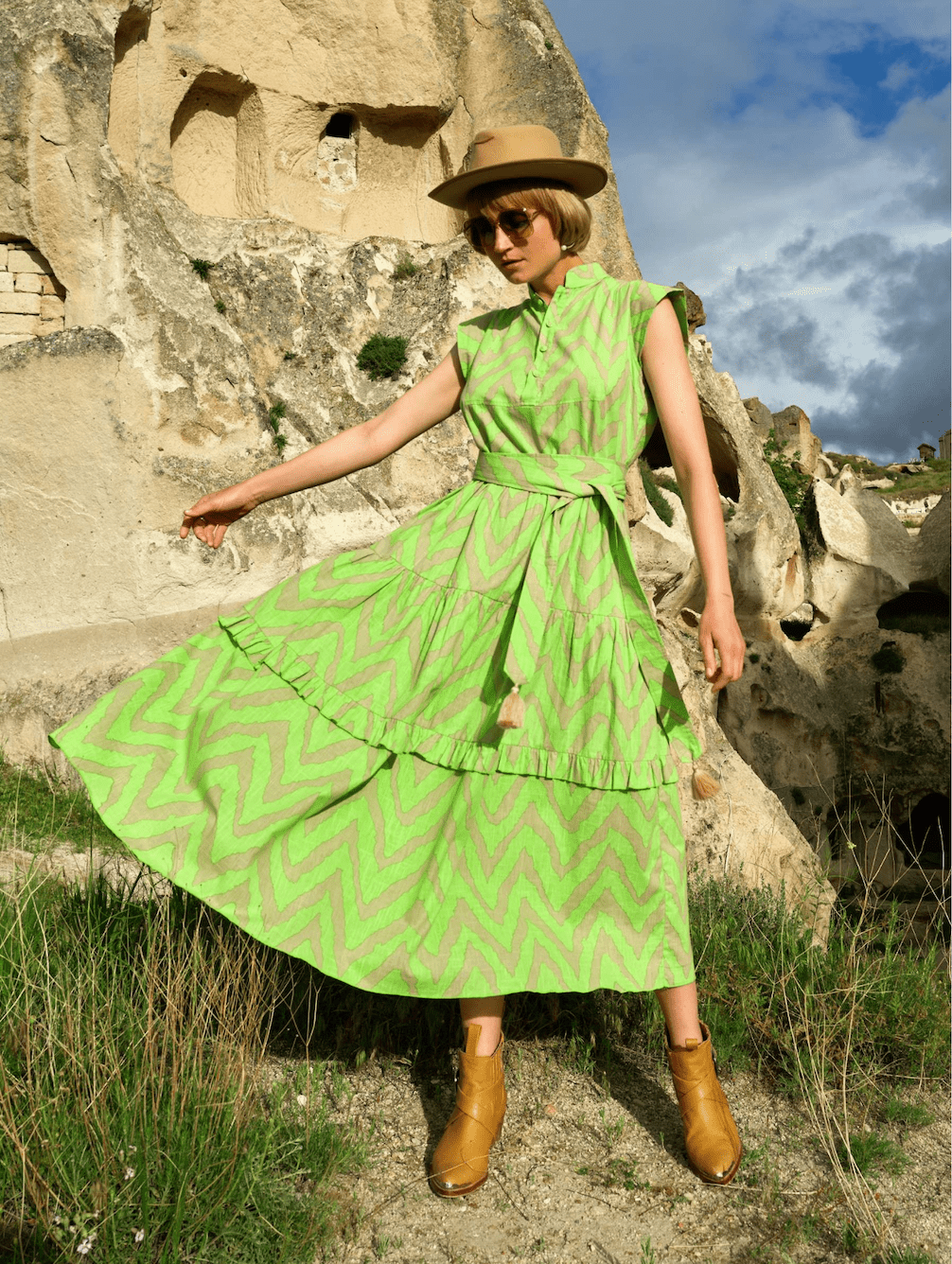 Feather & Find Souban Midi Dress. Available at Pasha Living