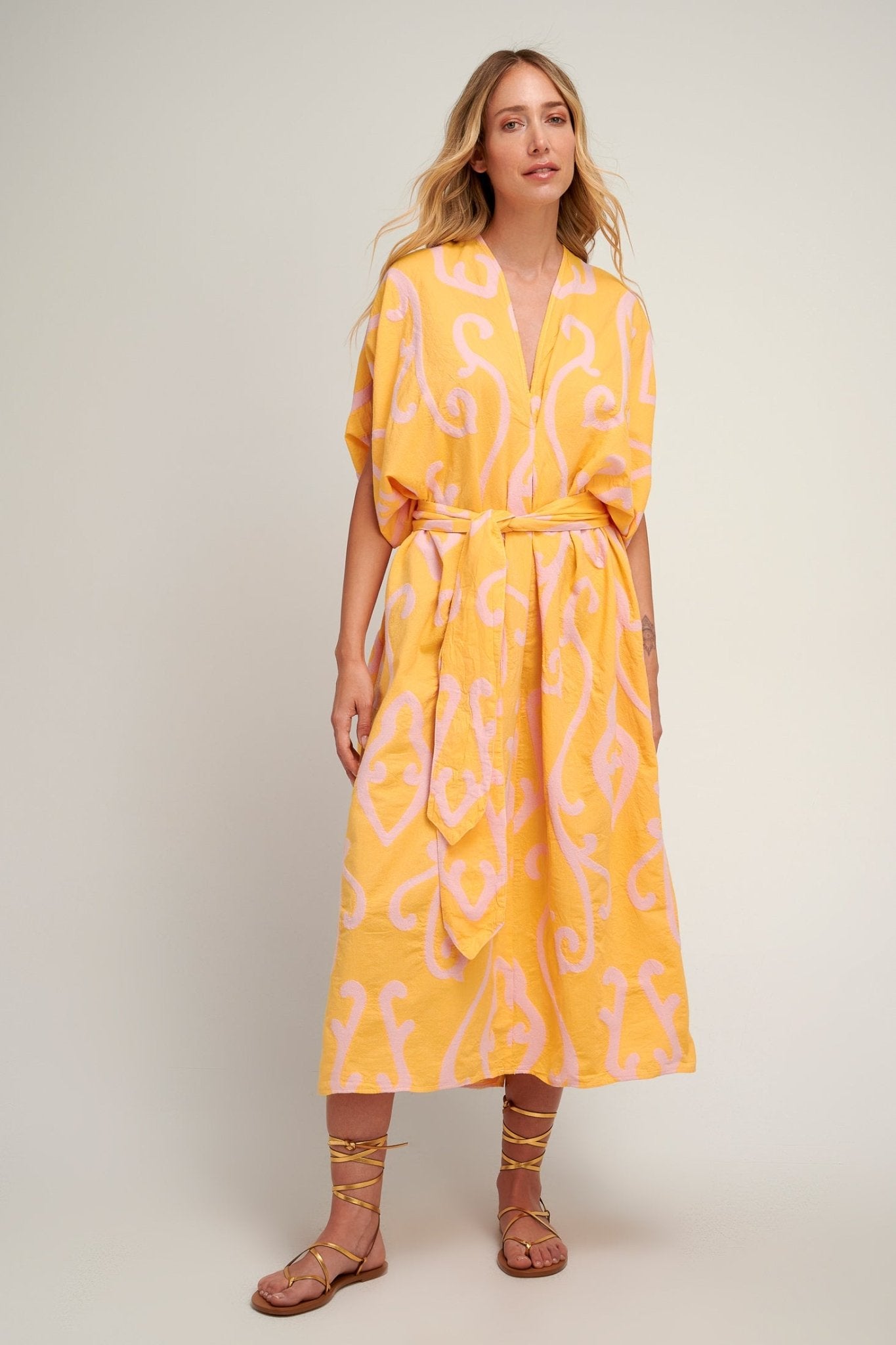 Pearl & Caviar Zakar Dress Yellow. Available at Pasha Living