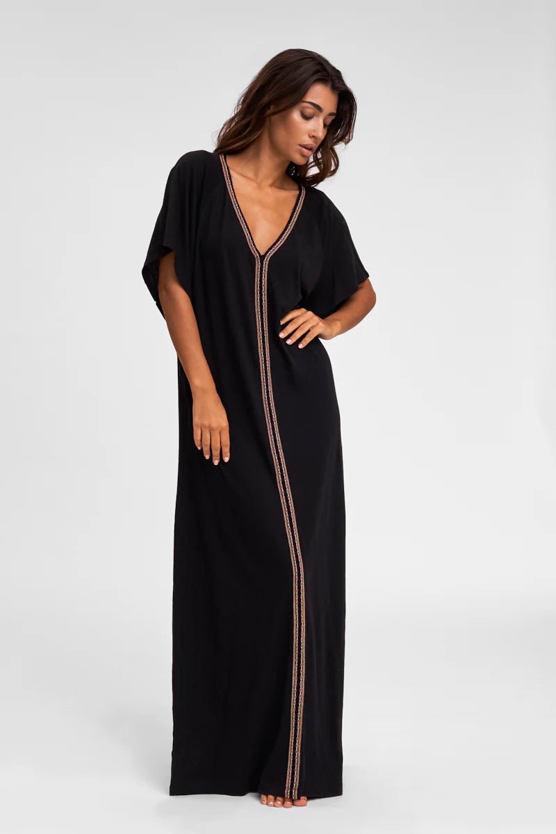 Pitusa PIMA Inca Abaya | Black. Available at Pasha Living