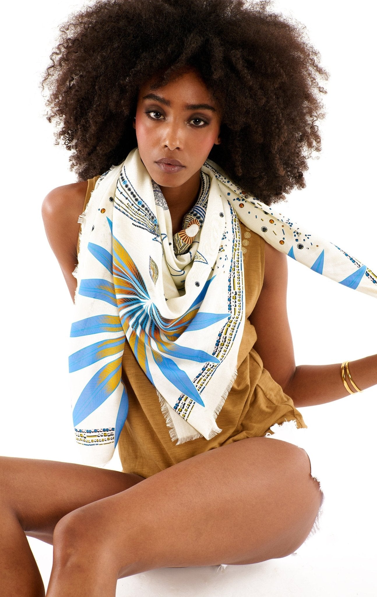 Wild Paris, Comet & Stars Beach Sarong | white - Pasha Living