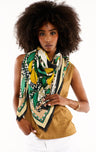 Sicilian Lemon Print Scarf By Wild, Parid | Black. Pasha Living