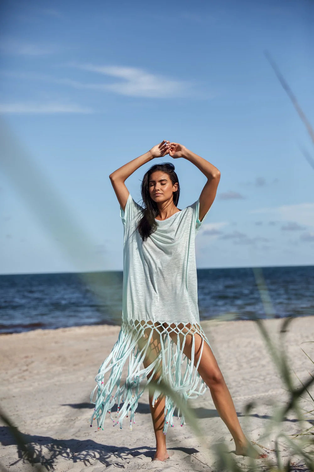 Fringe t shirt dress best sale