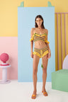 Celia B Avalon Yellow Crochet Shorts. Available at Pasha Living
