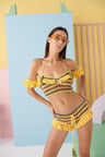 Celia B Finn Yellow Crochet Top. Available at Pasha Living