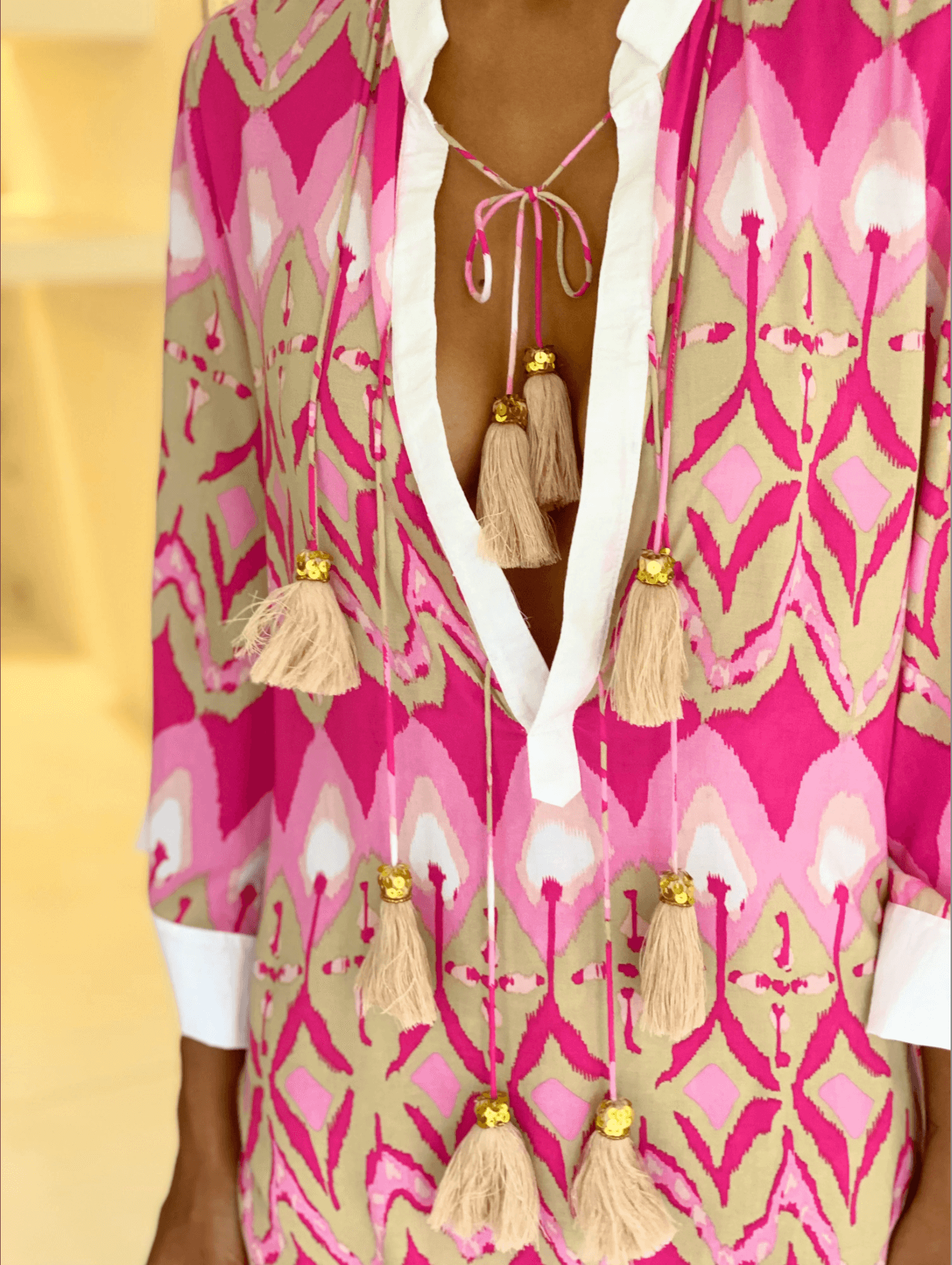 Feather and Find pink kaftan