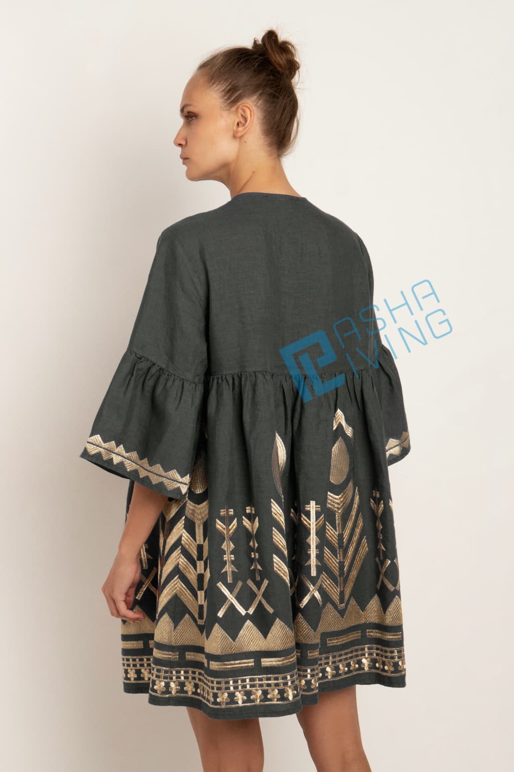Pasha Living Greek Archaic Kori Feather Dress 
