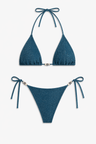 Bond - Eye Beaded Ingrid Triangle Bikini | Ink Lurex. Available at Pasha Living