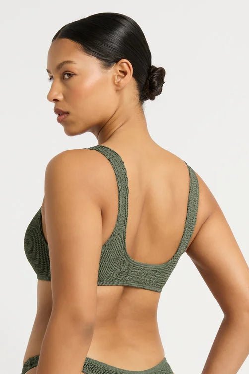 Bond - Eye One Size Crinkle Bikini | Khaki. Available at Pasha Living