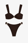 Bond - Eye Ring Bikini | Carob Dot Stripe. Available at Pasha Living