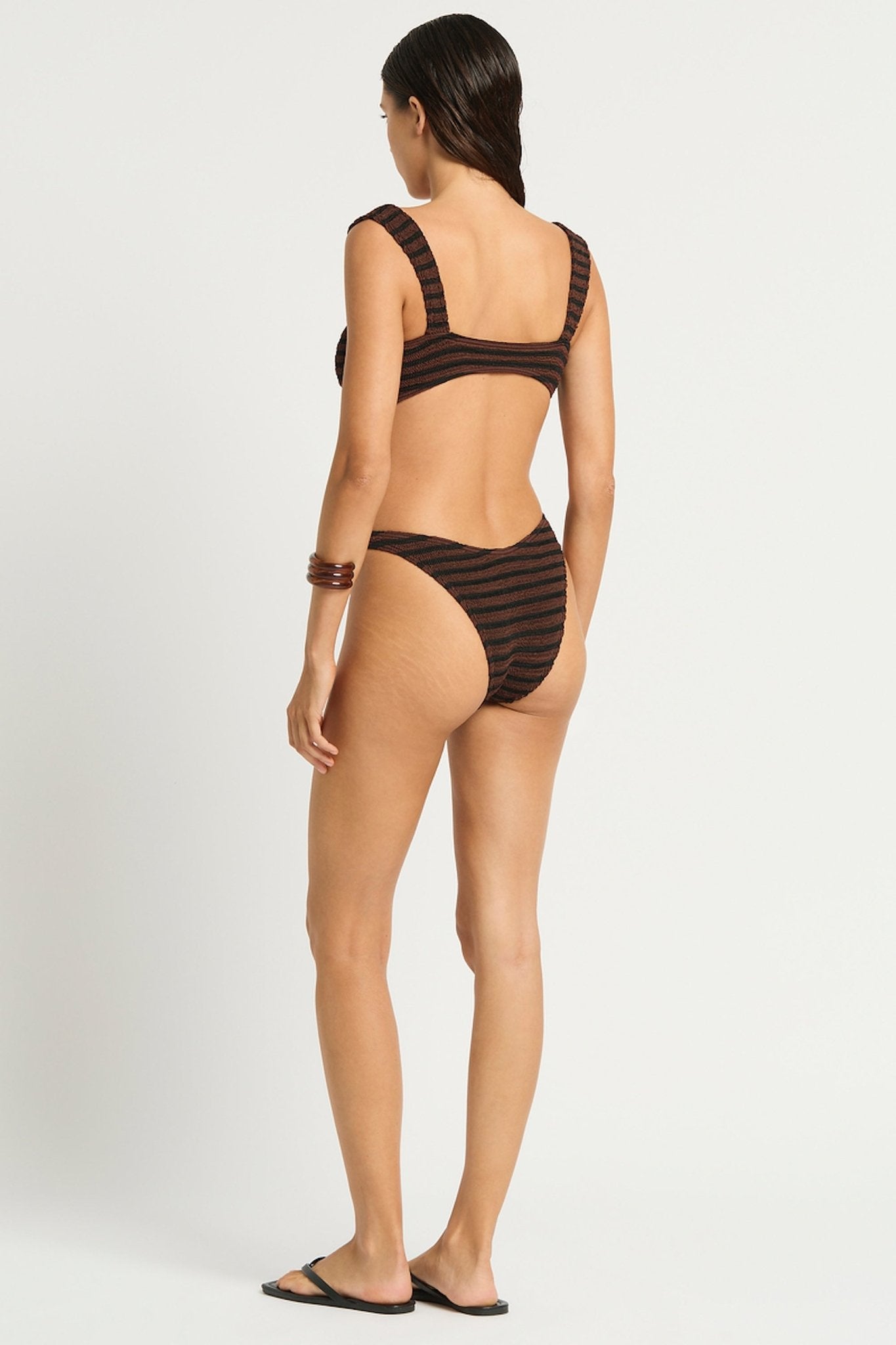 Bond - Eye Ring Bikini | Carob Dot Stripe. Available at Pasha Living