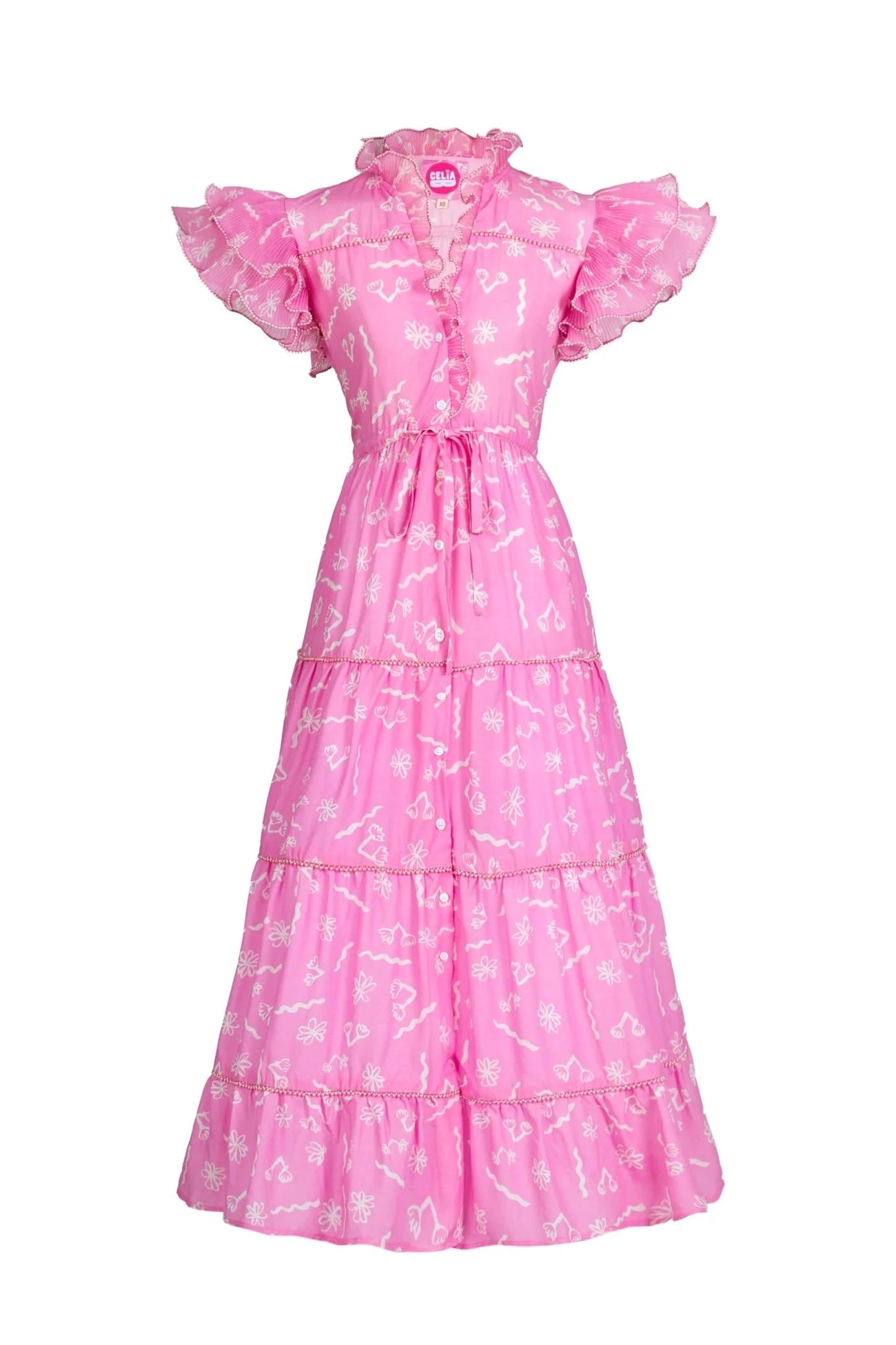 CELIA B Pink and Pearl Aruna Dress – Pasha Living CELIA B Pink and Pearl Aruna Dress – Pasha Living