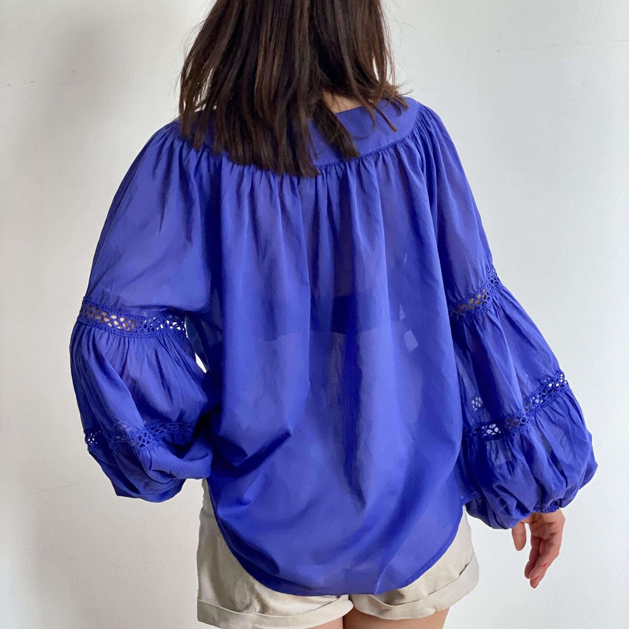 Devotion Twins Blue Harlow Blouse. Available at Pasha Living