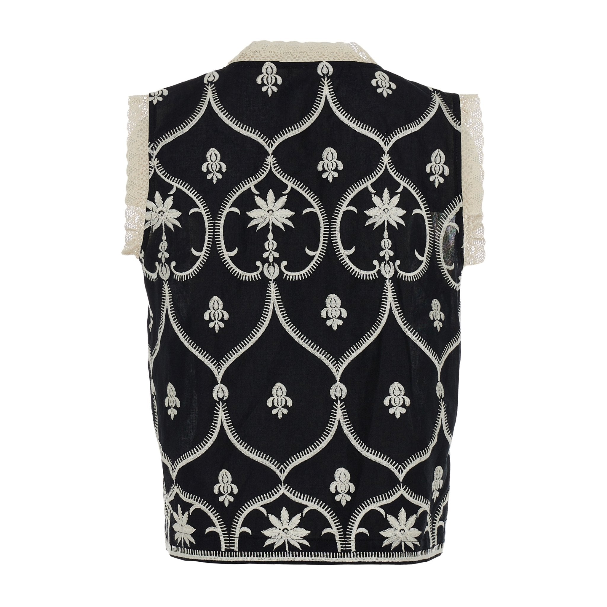 Devotion Twins Canny Black Embroidered Waistcoat. Pasha Living