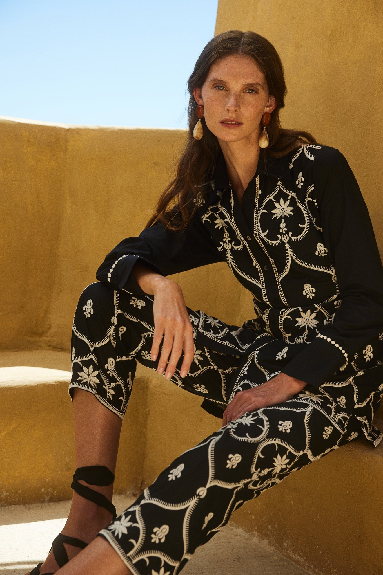 Winsome Black Embroidered Shirt Dress Winsome Black Embroidered Shirt Dress