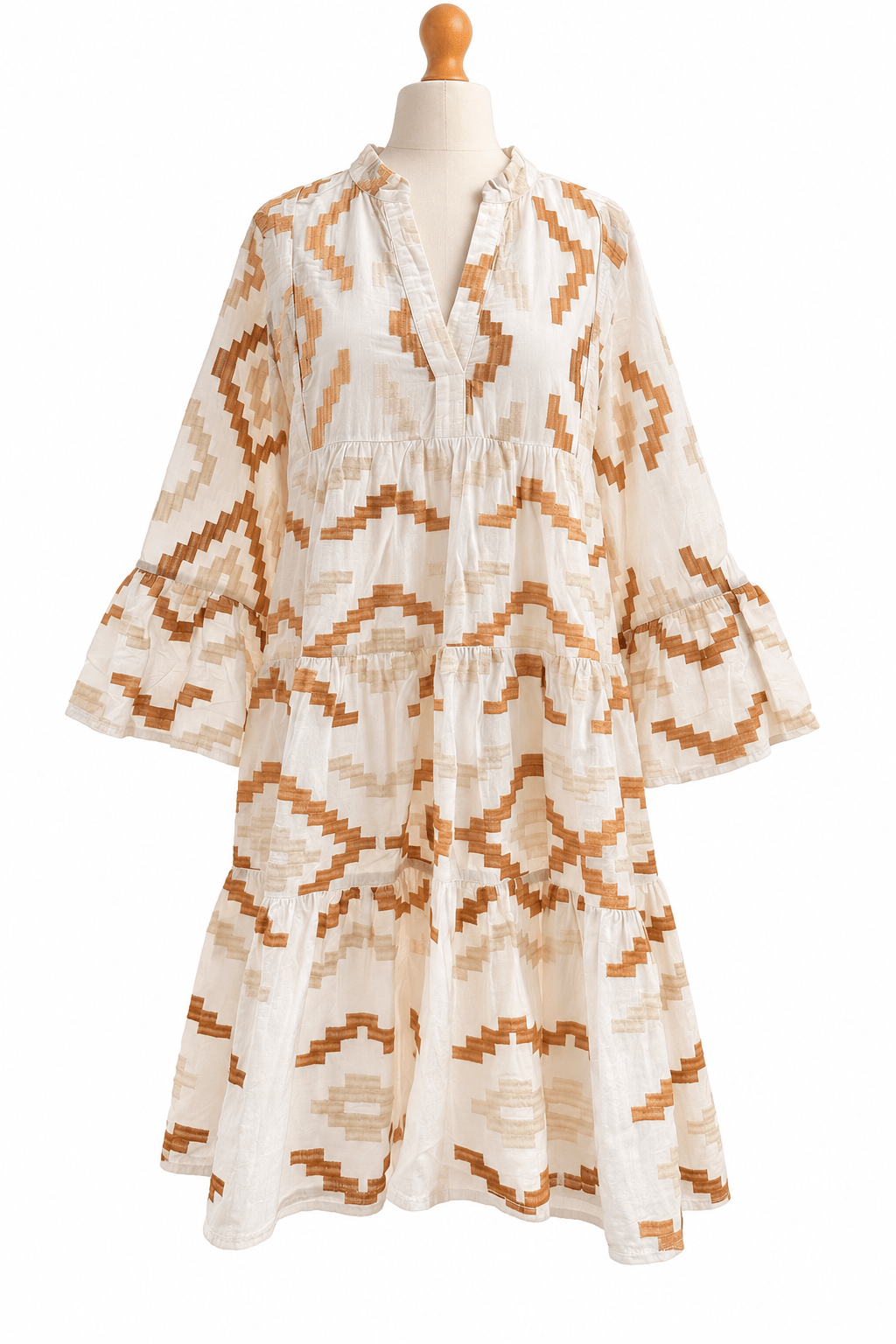 Greek Archaic Kori Pre-Loved Greek Archaic Kori Embroidered Cotton Dress Size M. Available at Pasha Living