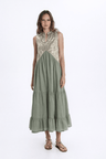 Greek Archaic Kori Sleeveless Voile Maxi Dress | Sage & Gold. Available at Pasha Living