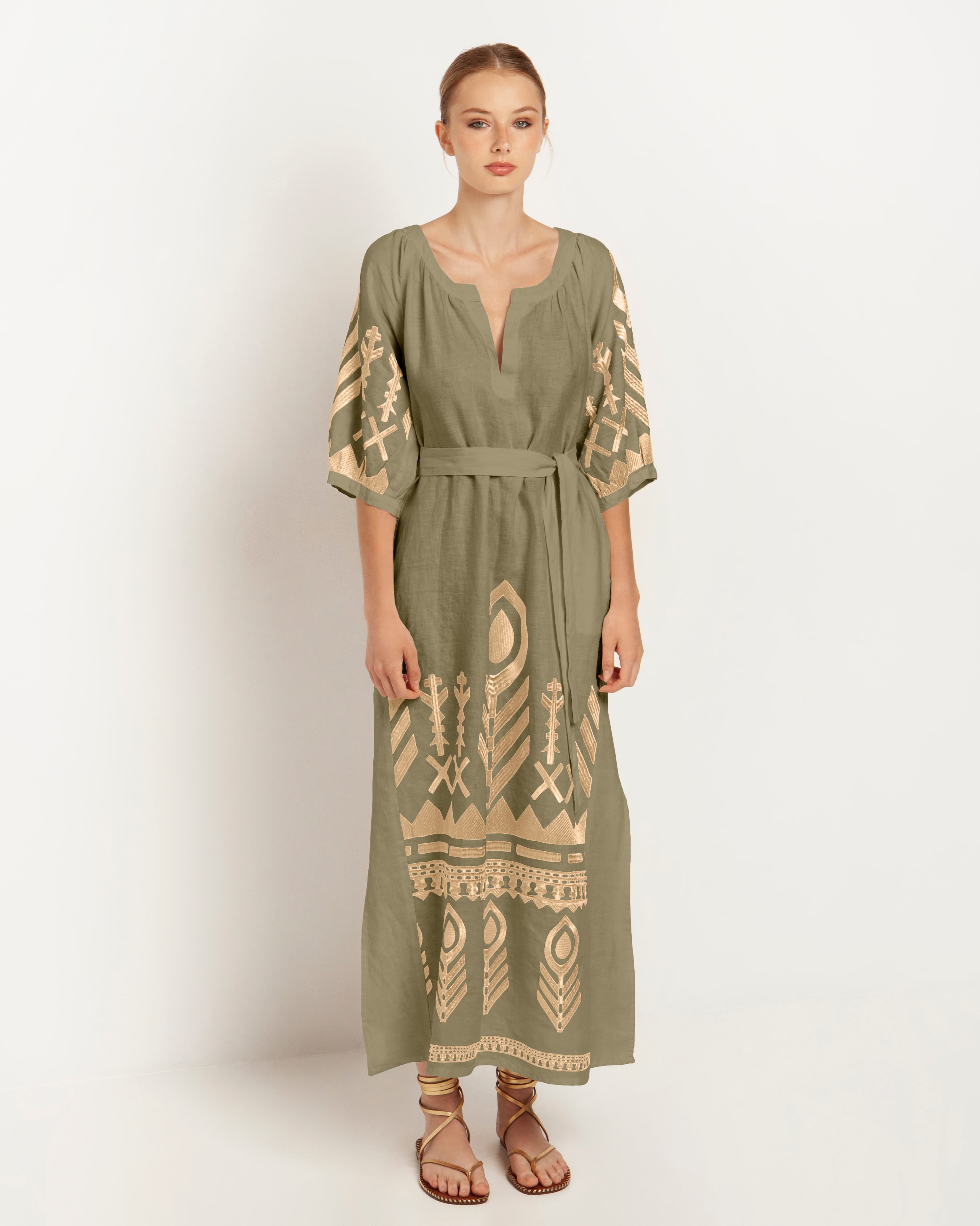 greek-archaic-kori-tea-gold-long-linen-dress