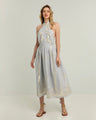 Kori Roots Halterneck Dress | Grey & Champagne - Pasha Living