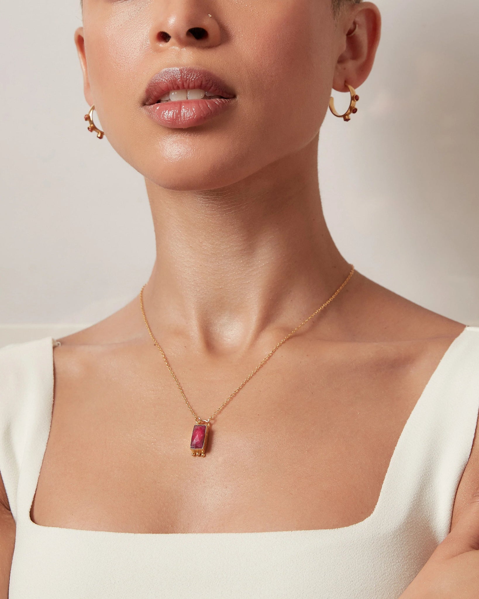 Nima Ruby Pendant Necklace - Pasha Living