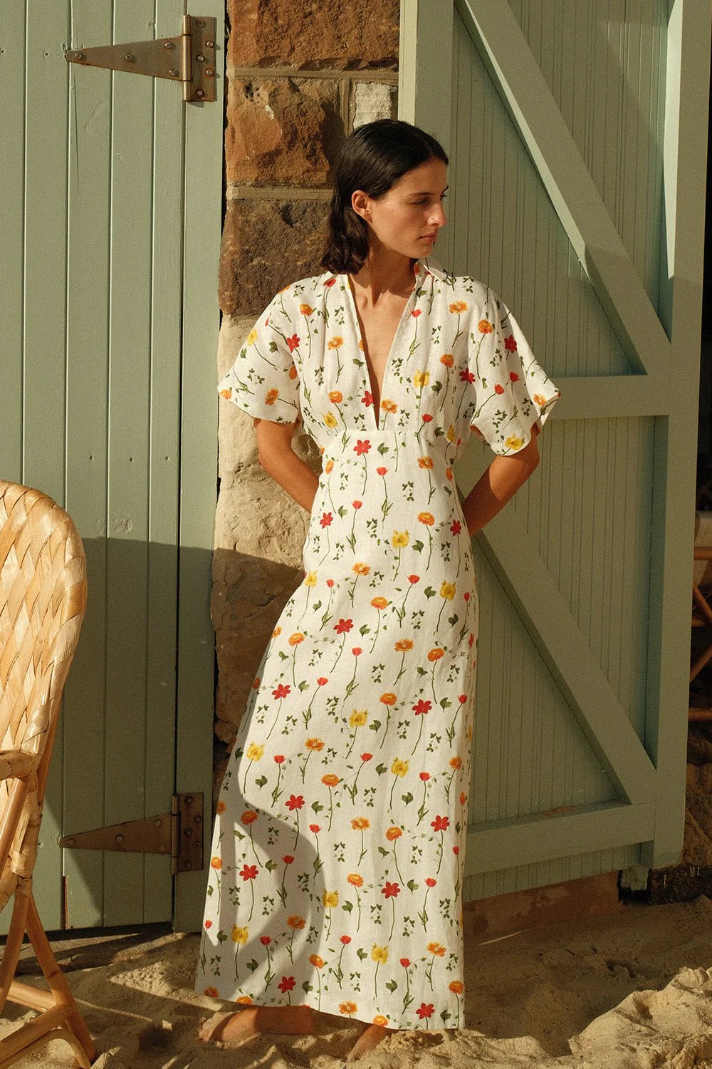 Palm Noosa Jasmine Dress Garden Blooms. Available at Pasha Living