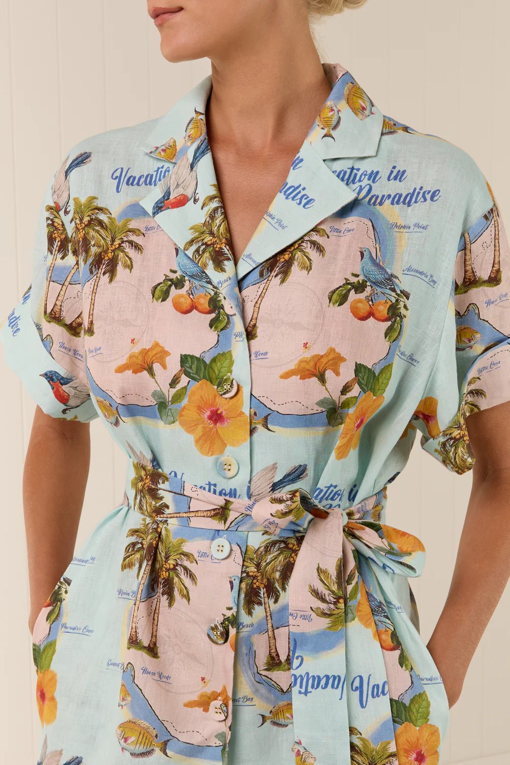 Palm Noosa Rey Dress Palm Paradise. Available at Pasha Living