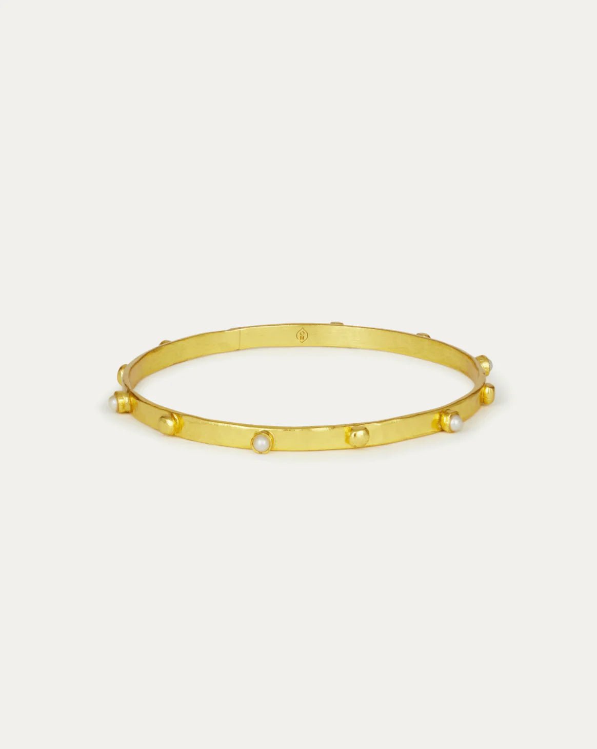 Tanrica Gold Bangle Bracelet with Pearl Beads - Pasha Living