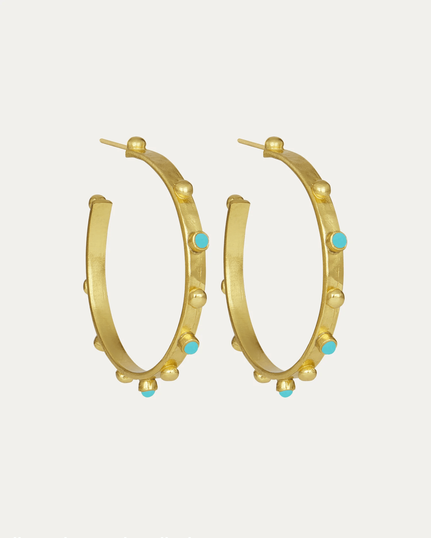 Tanrica Hoop Earrings with Turquoise Beads - Pasha Living