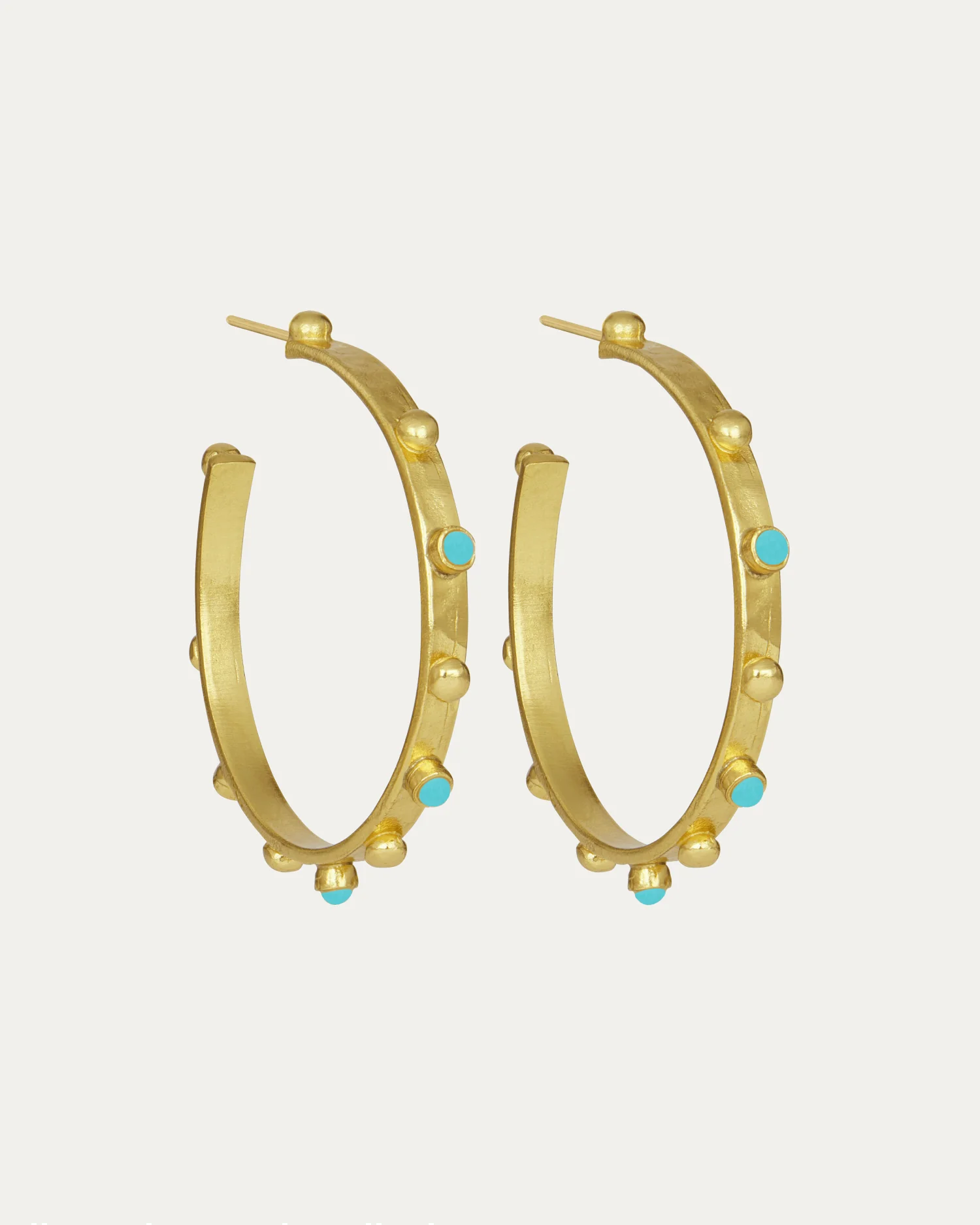 Hoop earrings with blue stones