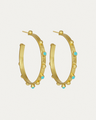 Hoop earrings with blue stones