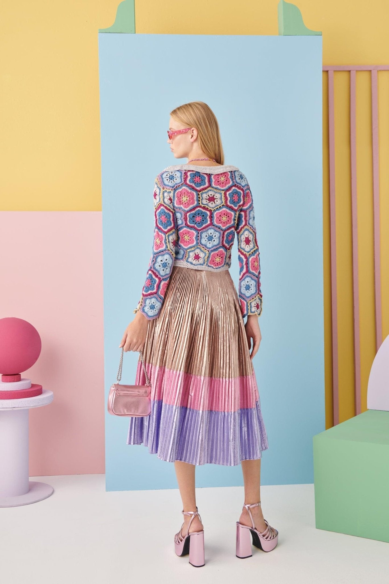 Celia B Lido Silver Skirt. Available at Pasha Living