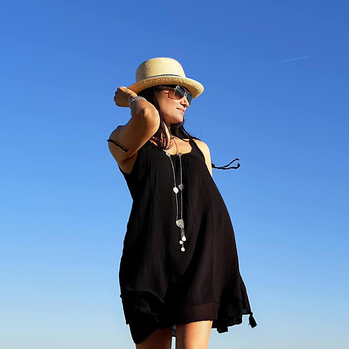 Cotton Summer Dress | Black - Pasha Living 