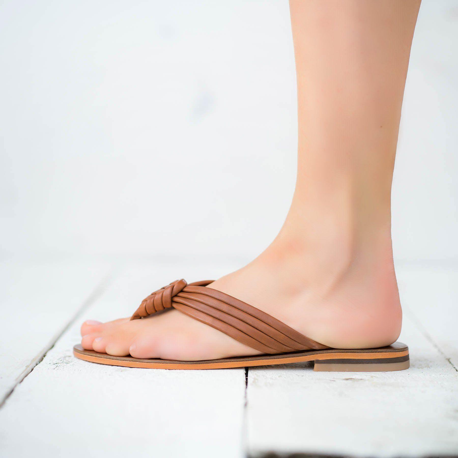 SELENE Tan Leather Sandal - Pasha Living 