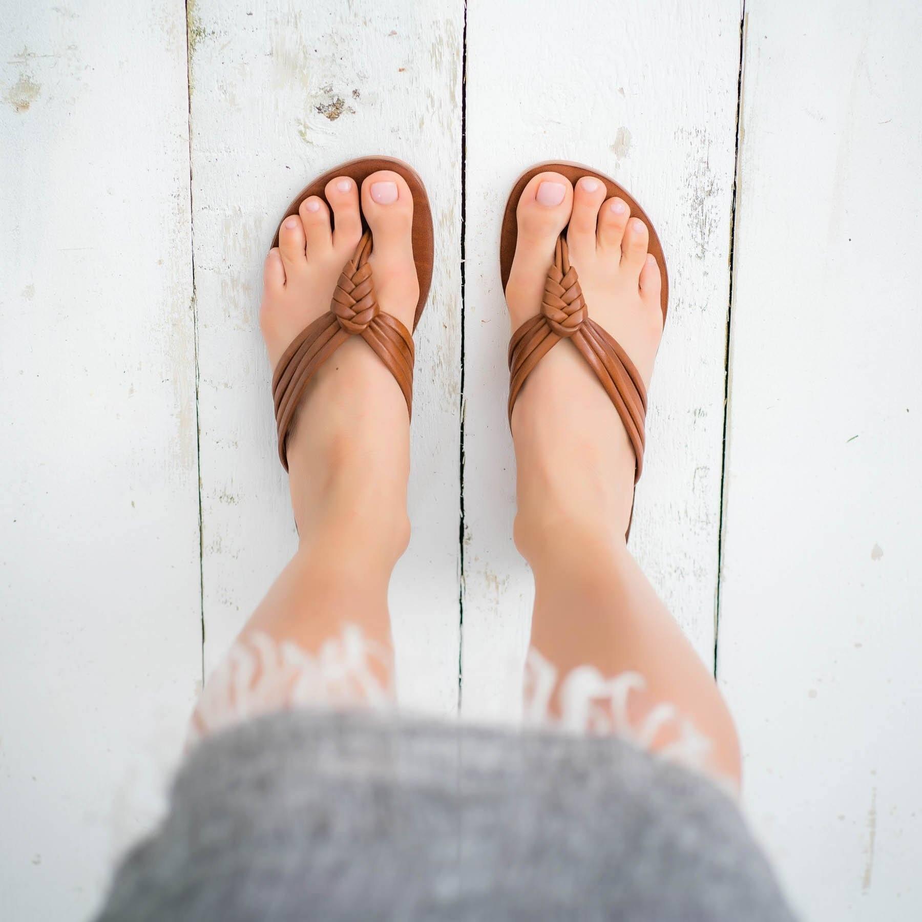 SELENE Tan Leather Sandal - Pasha Living 