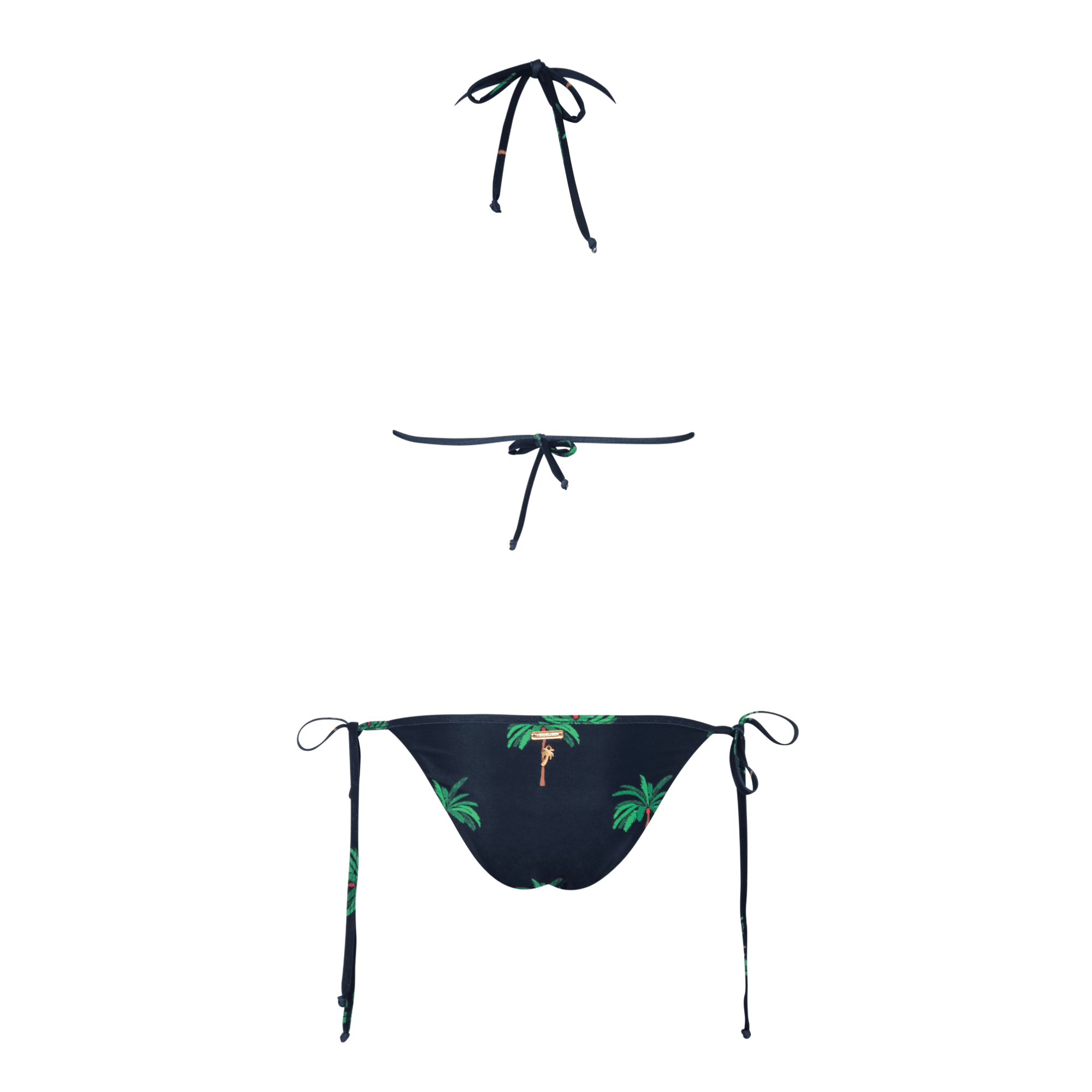 VerdeLimon VERDELIMON Moa Triangle Black Palmeras Bikini Top - Swimwear Pasha Living