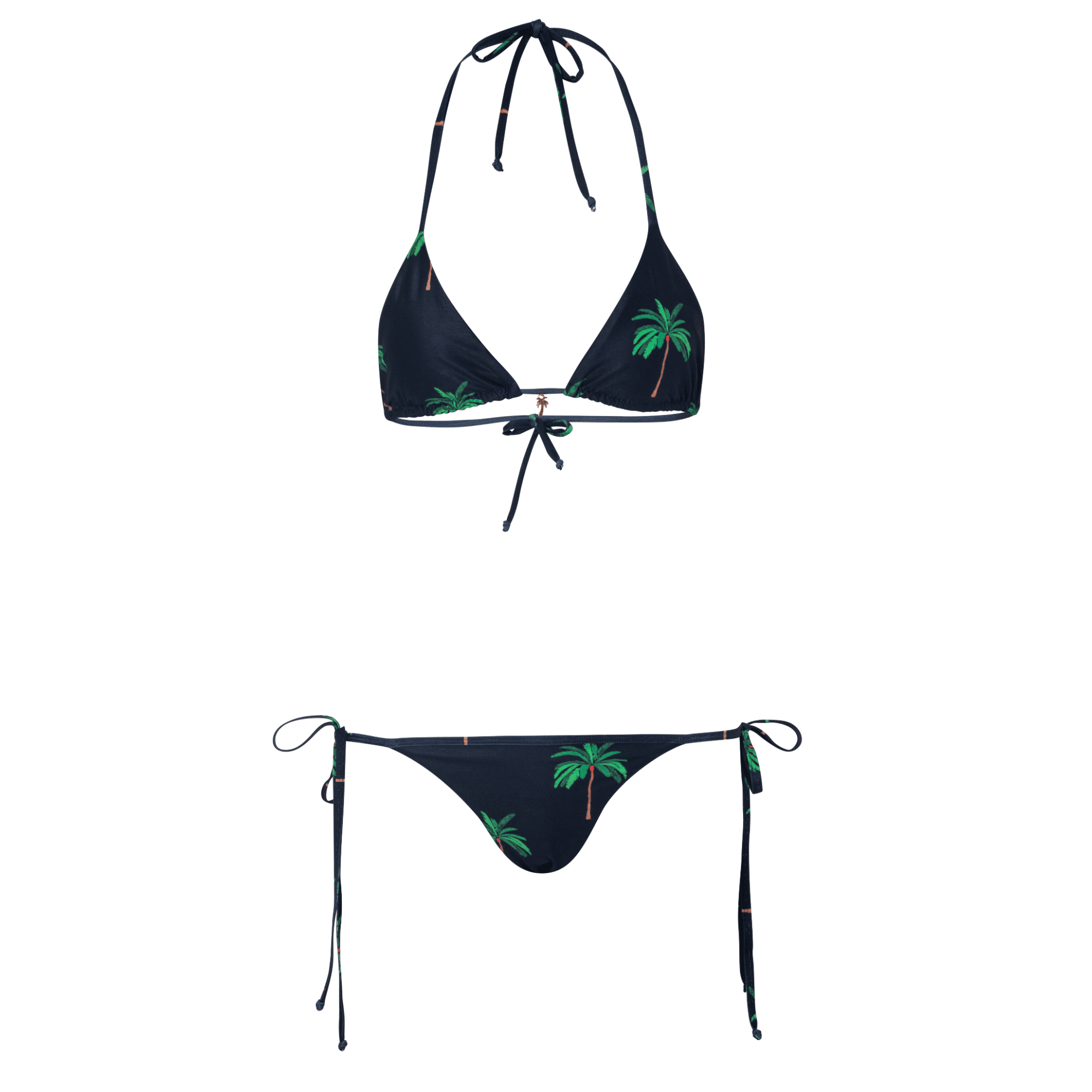 VerdeLimon VERDELIMON Moa Triangle Black Palmeras Bikini Top - Swimwear Pasha Living